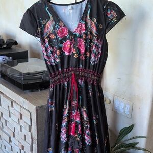 Elegant Black Floral Maxi Dress